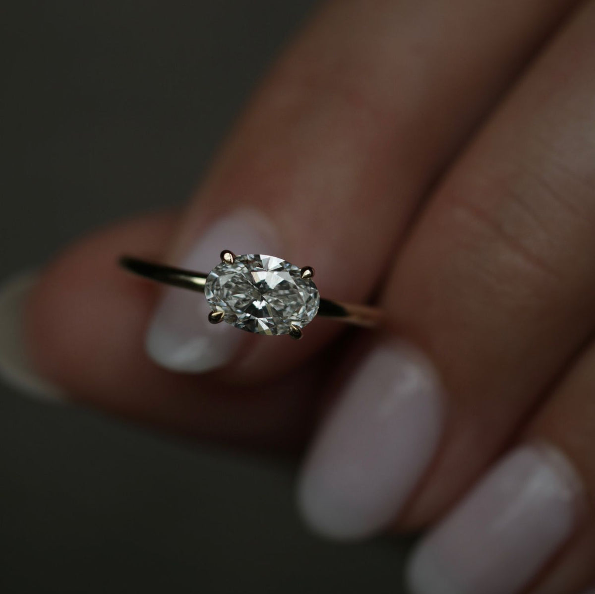 1.0 CT Oval Solitaire CVD F/VS2 Diamond Engagement Ring - violetjewels