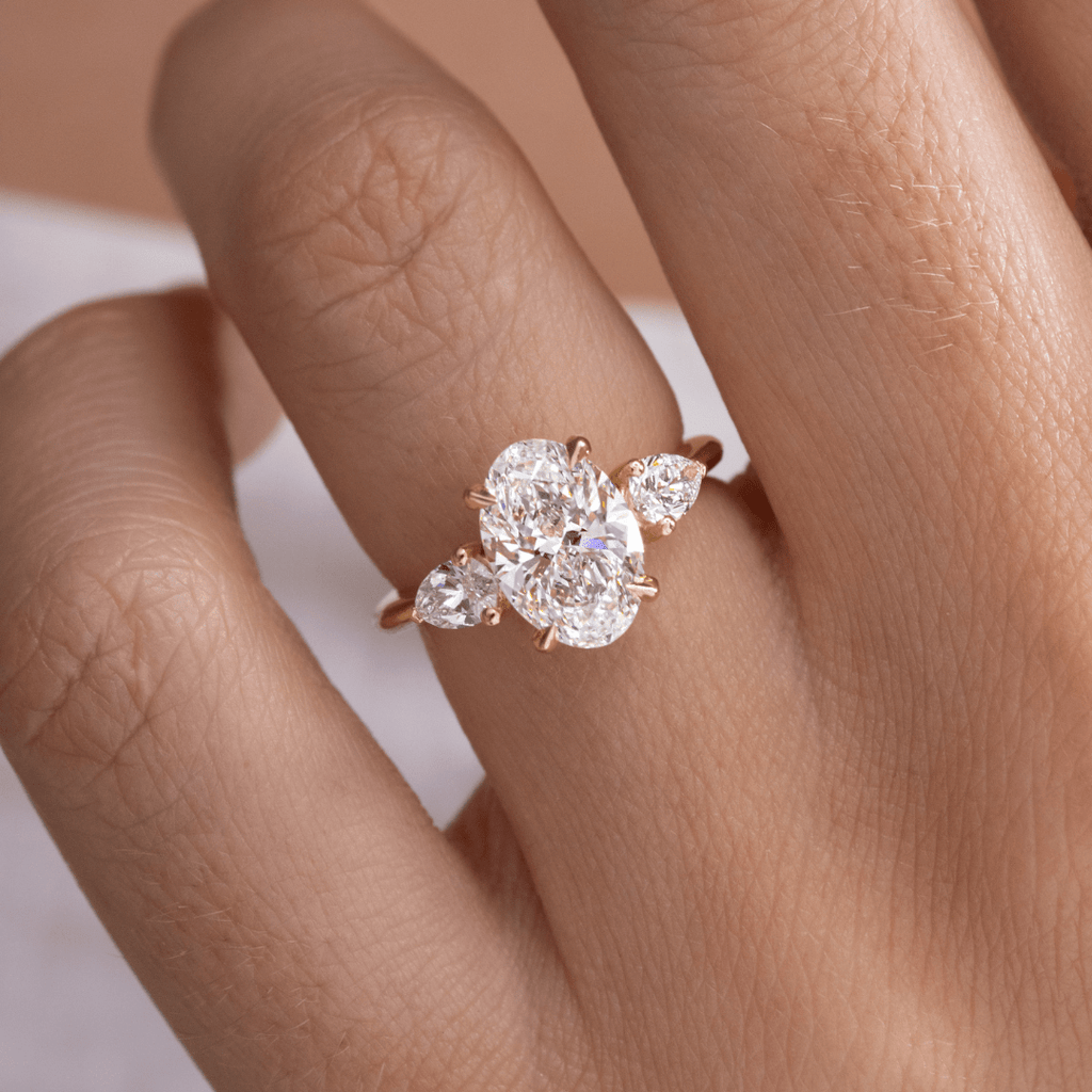 1.5 CT Oval Diamond Harmony Floral Cluster Engagement Ring