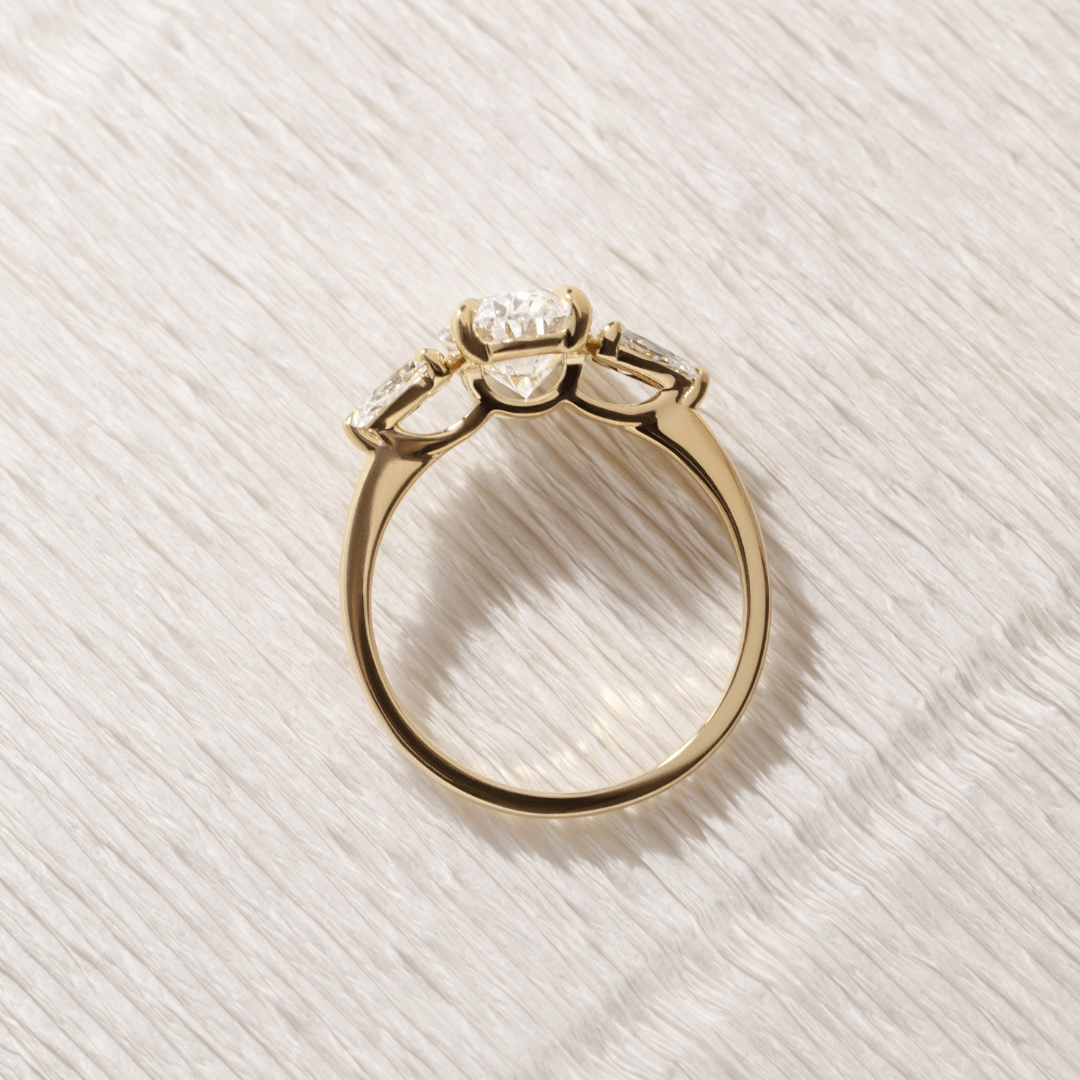 1.5 CT Oval Diamond Harmony Floral Cluster Engagement Ring