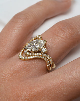 2.0 - 3.0  CT Marquise Lab Grown Diamond Unique Engagement Ring