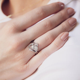 1.70- 3.50 CT Oval Lab Diamond Unique Bridal Ring Set