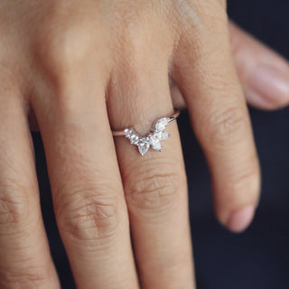 0.40 TCW Round, Pear & Marquise Lab Grown Diamond Curve Wedding Band