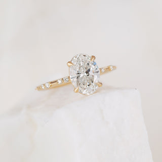 1.00 -3.50 CT Oval  Lab Grown Diamond Dainty Engagement ring