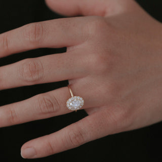 1.0 -3.50  CT Oval  Lab Grown Diamond Halo Engagement ring