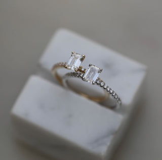 0.60 CT Emerald Solitaire CVD E/VVS2 Diamond Engagement Ring - violetjewels