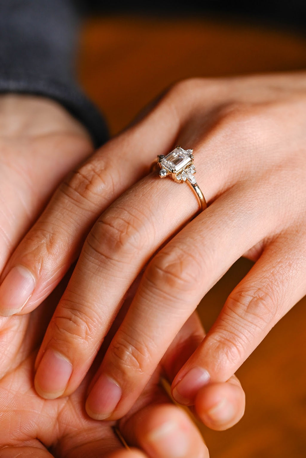1.5 CT Emerald Diamond Illume Cluster Engagement Ring