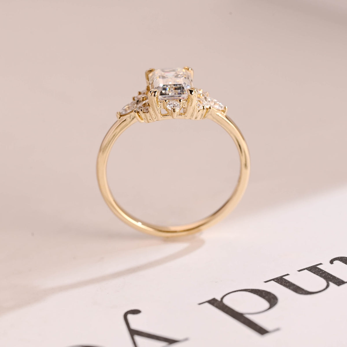 1.5 CT Emerald Diamond Illume Cluster Engagement Ring