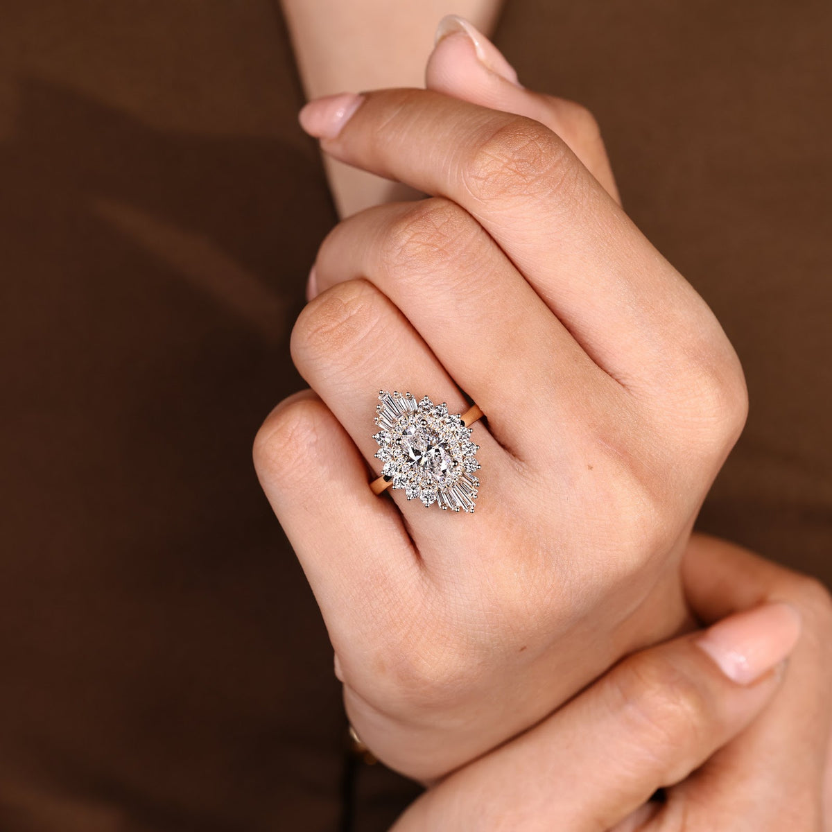 1.5 CT Oval Diamond Devotion Halo Engagement Ring