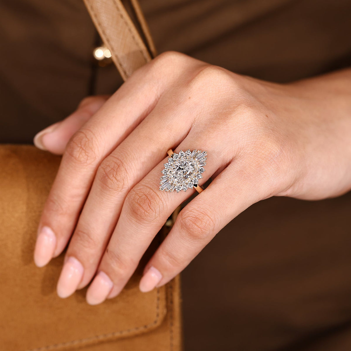 1.5 CT Oval Diamond Devotion Halo Engagement Ring