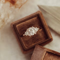 1.5 CT Oval Diamond Floral Cluster Engagement Ring