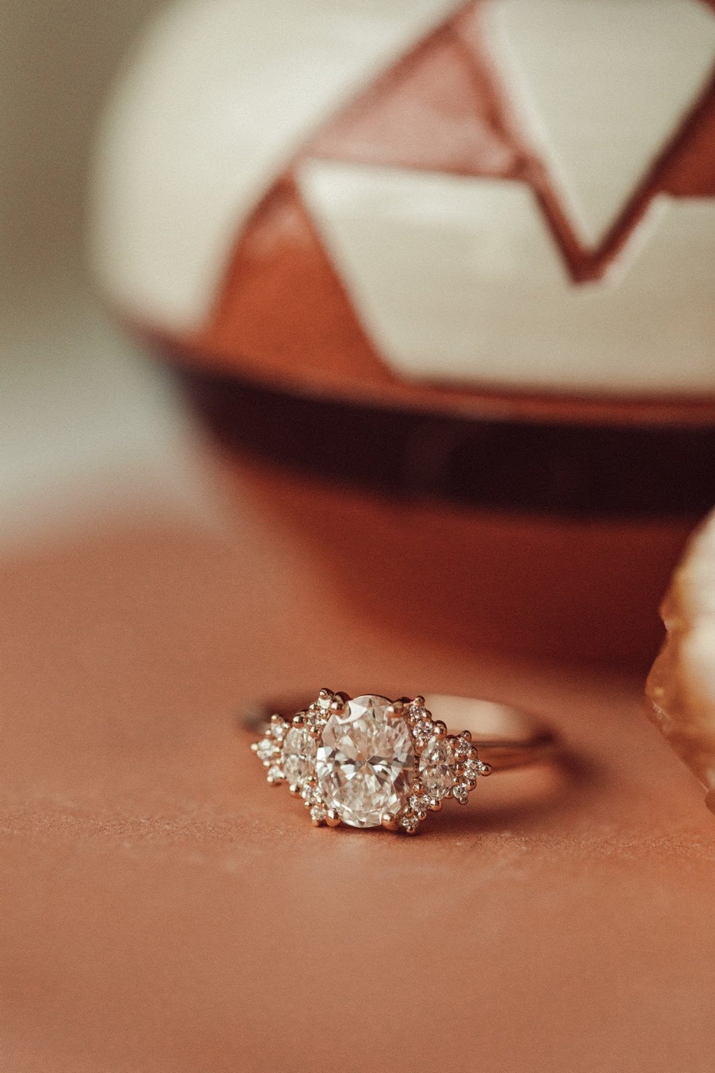 1.5 CT Oval Diamond Floral Cluster Engagement Ring