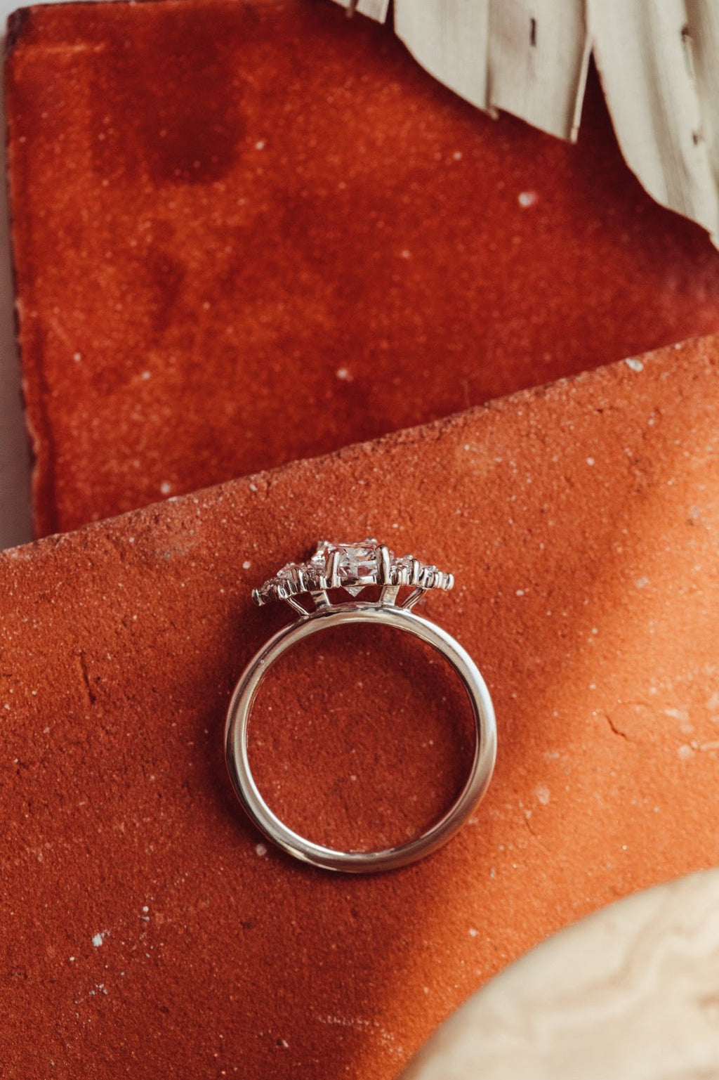 1.5 CT Oval Diamond Floral Cluster Engagement Ring