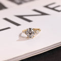 1.5 CT Oval Diamond Twist Cluster Engagement Ring