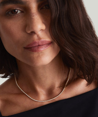 Round Lab Grown Diamond Tennis Necklace