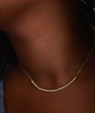 Round Lab Grown Diamond Tennis Necklace