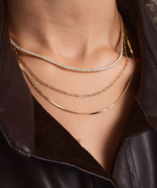 Round Lab Grown Diamond Tennis Necklace