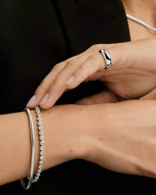 Round Cut Bezel Lab Grown Diamond Tennis Bracelet
