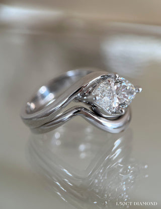 1.0 CT-2.0 CT  Marquise Solitaire Setting Diamond Bridal Set