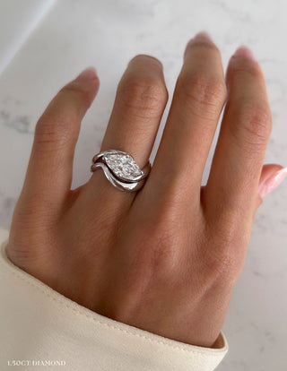 1.0 CT-2.0 CT  Marquise Solitaire Setting Diamond Bridal Set