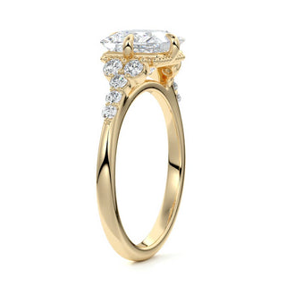 Cluster Ring with 2.0 CT Princess Moissanite - violetjewels