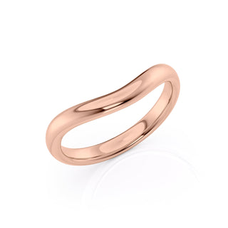 Curved plain wedding band with smooth polished finish – minimalist and elegant design