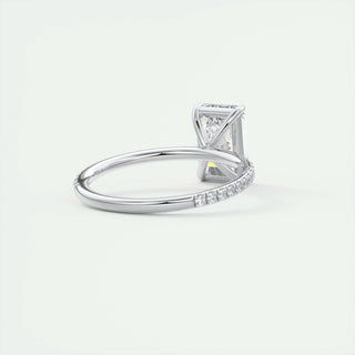 1.91 CT Emerald Cut Solitaire Pave Moissanite Engagement Ring - violetjewels