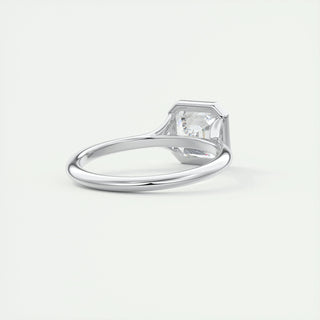 2.03 CT Asscher Cut Bezel Solitaire Moissanite Engagement Ring - violetjewels