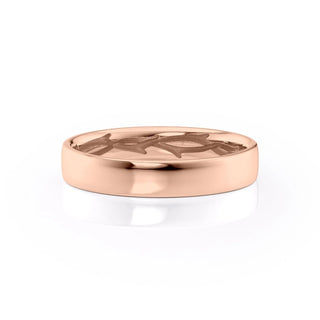 Minimalist plain wedding band with smooth polished finish – timeless unisex ring