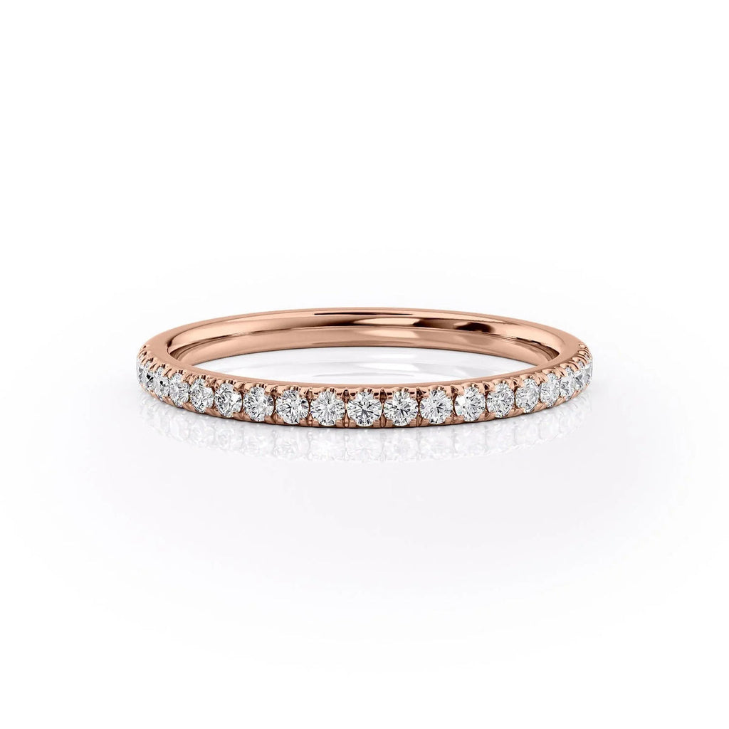 Round diamond half eternity wedding band – timeless elegance with continuous sparkle