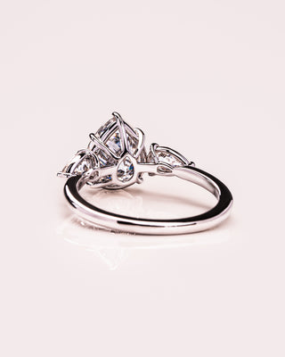 3.09 CT Pear Cut Three Stone Moissanite Engagement Ring - violetjewels