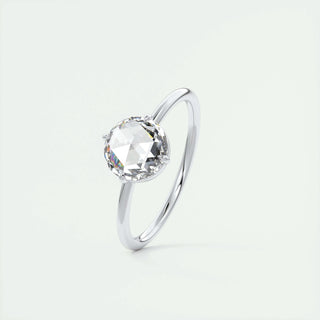 1.19 CT Round Rose Cut Solitaire Moissanite Engagement Ring - violetjewels