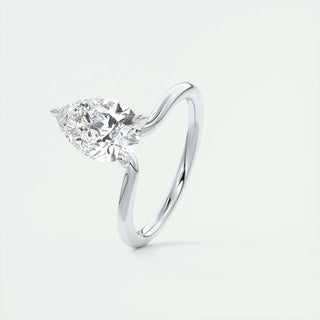 1.93 CT Pear Cut Solitaire Moissanite Engagement Ring - violetjewels