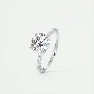 2ct Round F- VS1 Diamond Pave Setting Engagement Ring - violetjewels