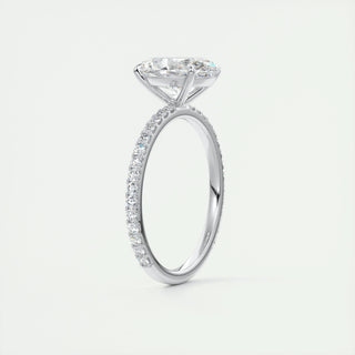 2ct Oval F- VS1 Diamond Pave Engagement Ring - violetjewels