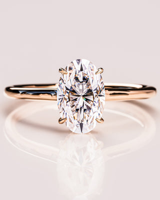 3.74 CT Oval Cut Solitaire Moissanite Engagement Ring - violetjewels