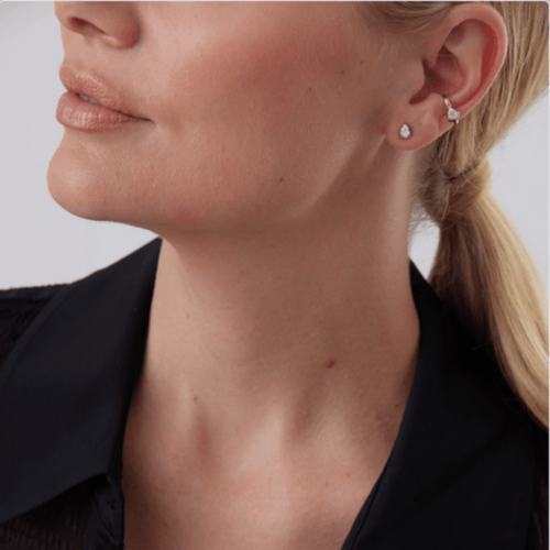 0.05 TCW Round Moissanite Diamond Stud Earrings