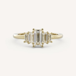 0.40 CT Baguette Five Stone Engagement Ring