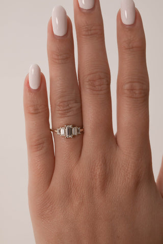 0.40 CT Baguette Five Stone Engagement Ring