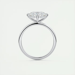 2ct Oval F- VS1 Diamond Engagement Ring With Hidden Halo Setting - violetjewels