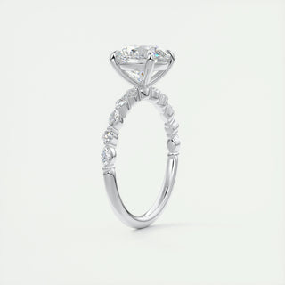 2.0 CT Round Solitaire Pave Moissanite Engagement Ring - violetjewels