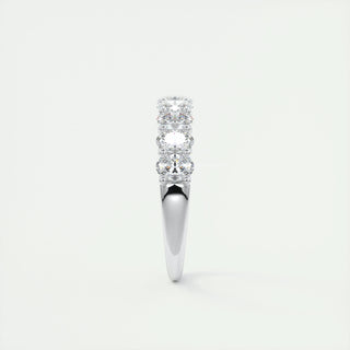 1.35 Oval Cut Shared Prongs Moissanite Bridal Wedding Band - violetjewels