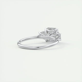 2.03 CT Asscher Cut Three Stone Moissanite Engagement Ring - violetjewels