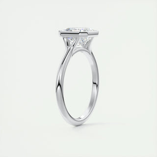 2.03 CT Asscher Cut Bezel Solitaire Moissanite Engagement Ring - violetjewels