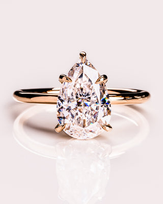 3.09 CT Pear Cut Moissanite Solitaire Engagement Ring - violetjewels