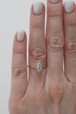 0.75 CT - 3.50 CT Marquise Halo Engagement Ring