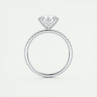 2.0 CT Round Cut Solitaire Pave Moissanite Engagement Ring - violetjewels