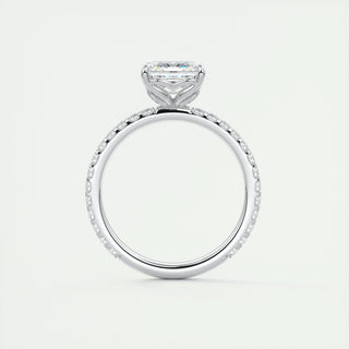 2.03 CT Asscher Cut Solitaire Pave Moissanite Engagement Ring - violetjewels