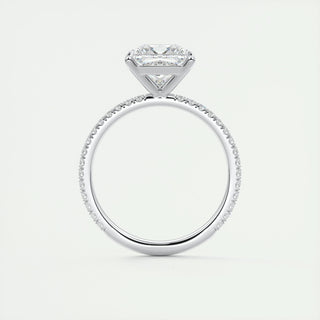 2ct Princess F- VS1 Diamond Engagement Ring With Pave Setting - violetjewels