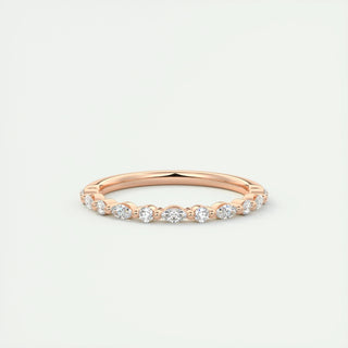 0.32 CT Marquise & Round EF- VVS Diamond Half Eternity Wedding Band