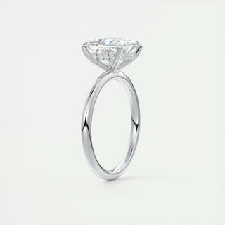 2ct Princess F- VS1 Diamond Engagement Ring With Hidden Halo Setting - violetjewels